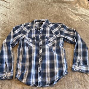 Ely Cattleman Blue and White Plaid Shirt